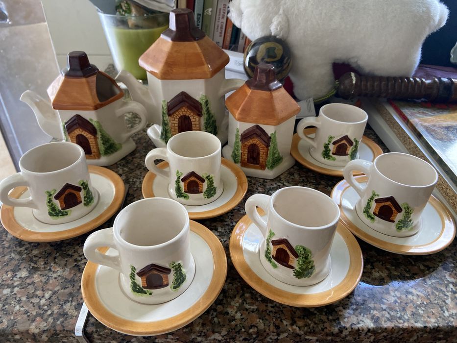 Conjunto chá porcelana alentejano