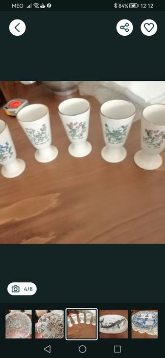 Prato centro de mesa antigo em metal + Louça antiga de Sacavém entre outras