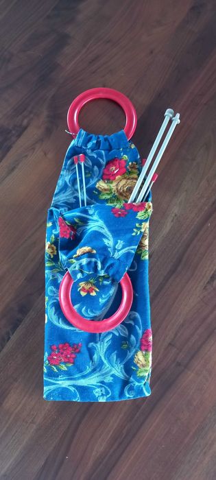 3 x Agulhas longas de tricô + saco