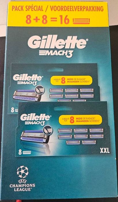 Gillette Mach3 леза для гоління упаковка 16 штук. Оригінал