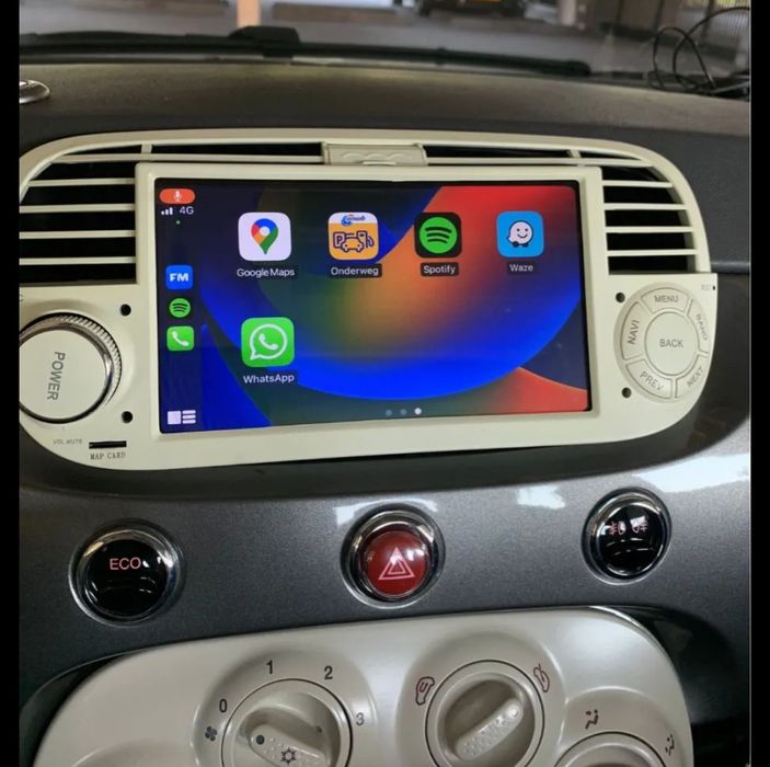 Rádio Android 14 com GPS Fiat 500 (Artigo Novo)