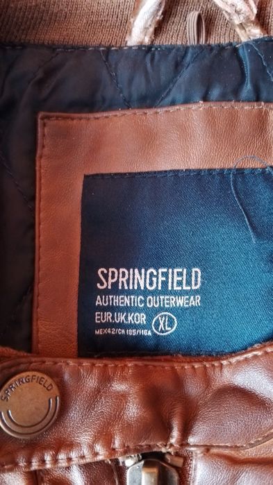 Kurtka letnia ekoskóra Springfield, jasny brąz r. L