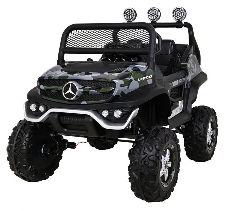 Mercedes Unimog mocny pojazd akumulatorowy moro - EkstraZabawki.pl