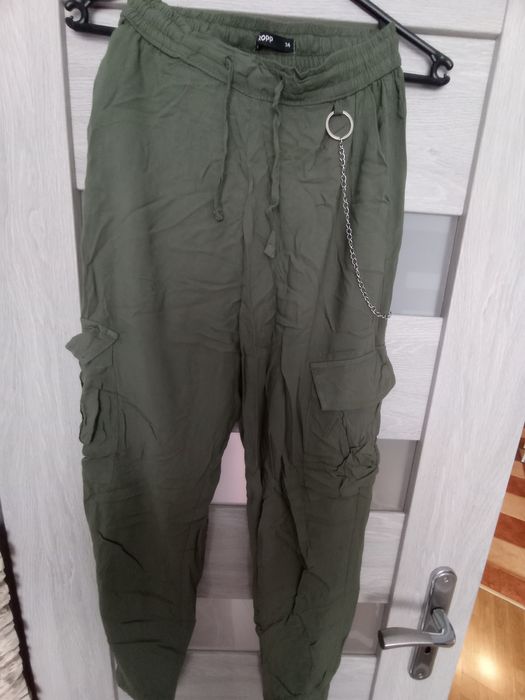 Spodnie khaki Cargo materiałowe