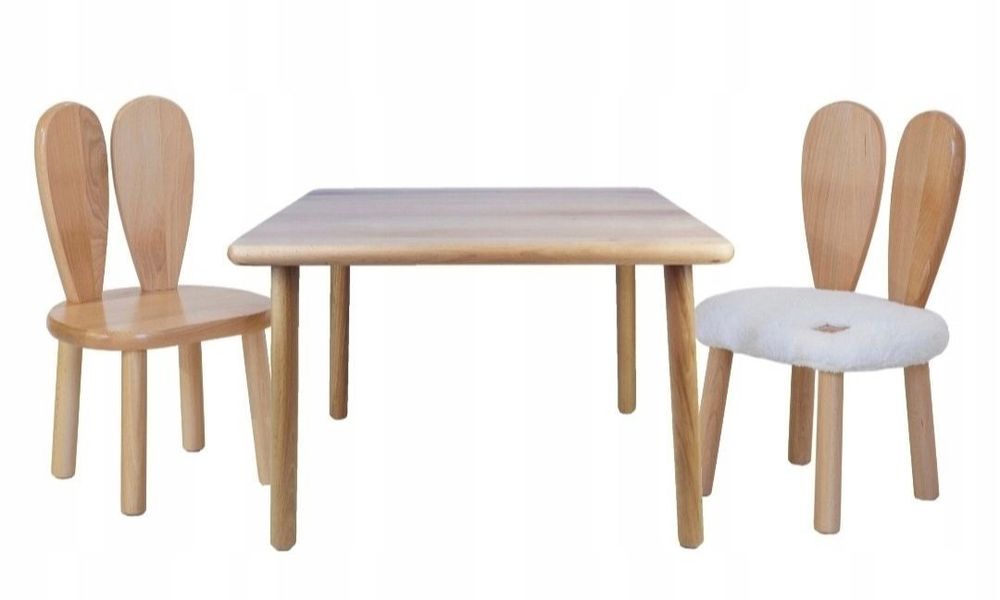 Stolik i krzesełka z litego drewna