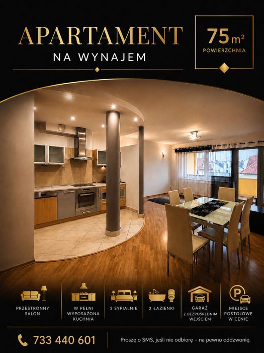 Apartament z balkonem 75m