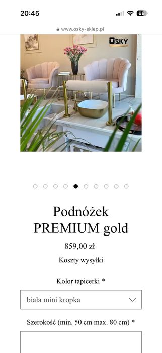 Podnóżek  osky  do pedicure  pudrowy roz