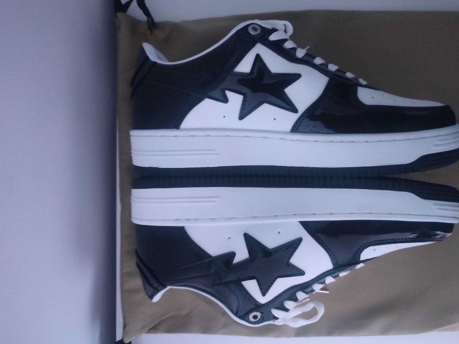 Bape Sta Patent Leather Black White