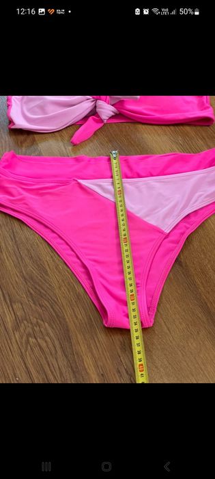 Różowy neonowy strój kapielowy dwuczęściowy 2xl