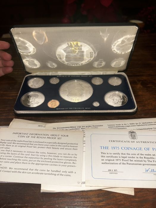 Proof Set de 1975 Panama Prata