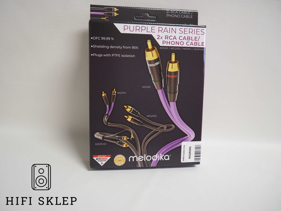 MELODIKA Purple Rain 2RCA na 2RCA 0.5m wersja kolor gun metal
