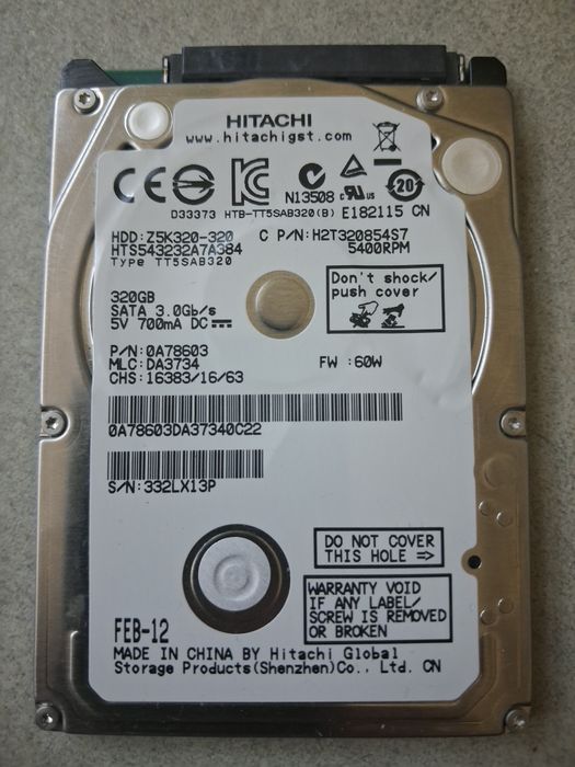Pamięc zewnętrzna 320gb hitachi