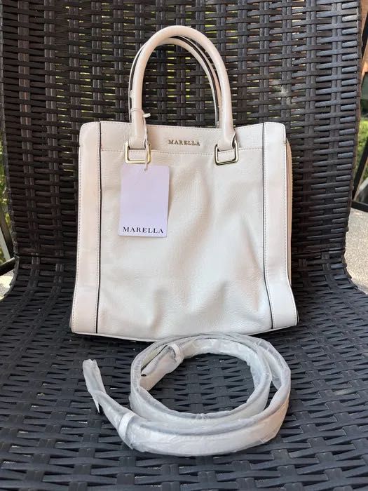 Marella biała torebka a’la skórzana basic MaxMara do ręki stylowa