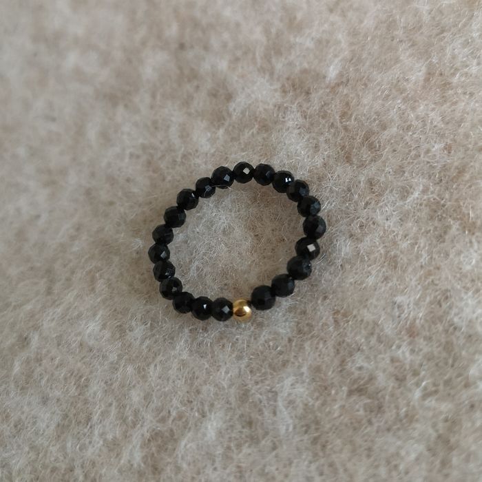 Pierścionek kamienie naturalne Turmalin czarny