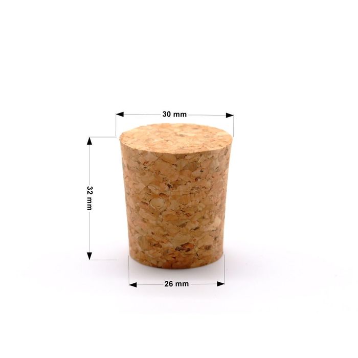 Korek stożkowy do wina butelek 30/26 H 32mm. 11 sztuk