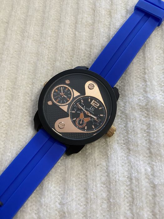 Часы с Двумя механизмами Joshua & Sons с двумя часовыми поясами