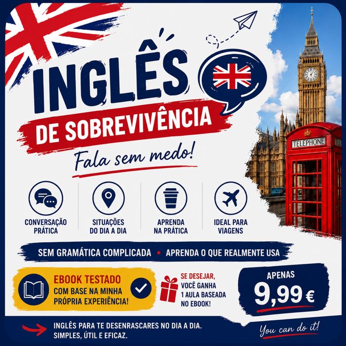 Ebook - Guia Prático de Inglês de Sobrevivência | Apenas 9,99€
