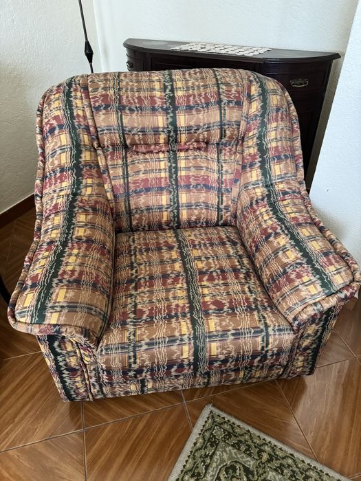 Conjunto de 3 sofás em tecido