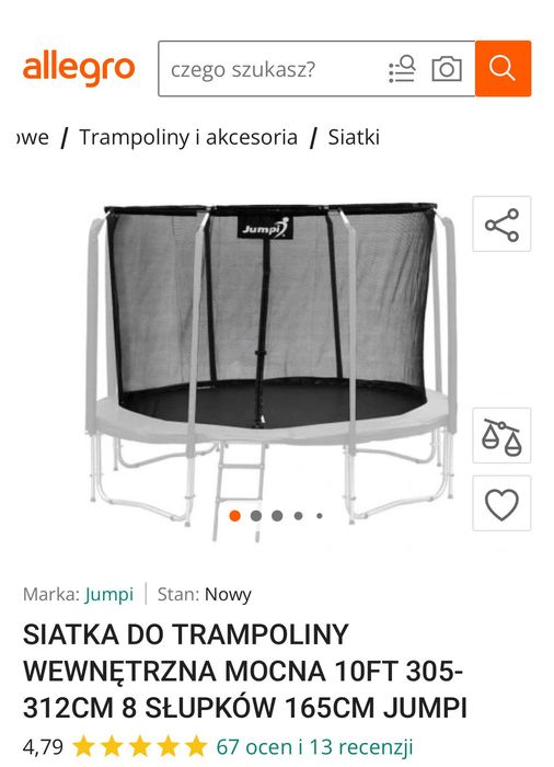 Siatka na trampolinę