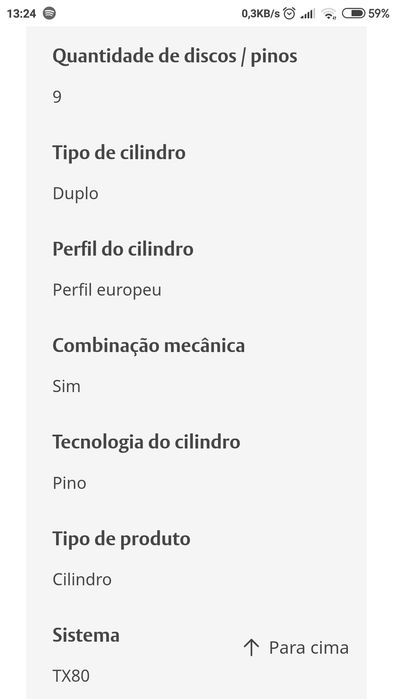 Tesa Assa Abloy TX80 Cilindro Canhão
Cilindro TX8