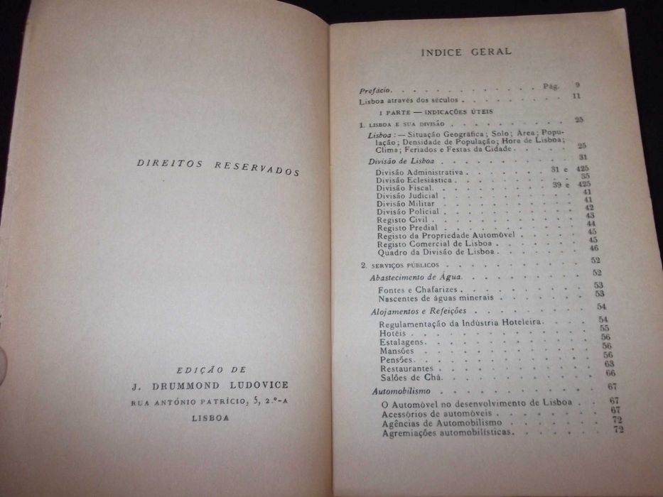 Livro Novos e velhos Caminhos de Lisboa Guia 1955