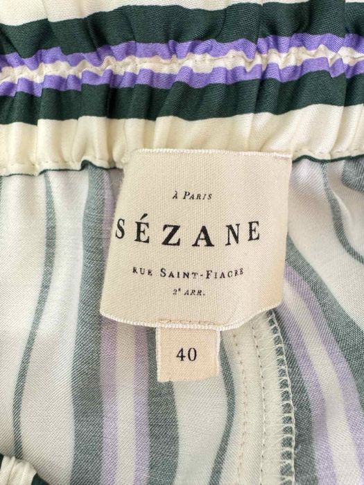 Sézane (Франція) Шовковисті штани палаццо у смужку, р. 40 (M/L) 100% віскоза