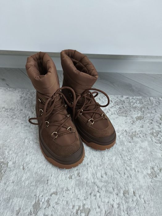 Замшеві Термо ботінки Zara зима 37 розмір