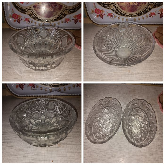 Кришталь б/в: Салатники, піали, чарки, ваза. Хрусталь.