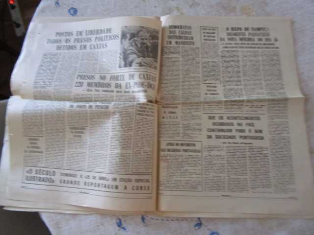 jornal 25 abril 1974 27 / 4 Libertação Caxias Entrevista Mário Soares