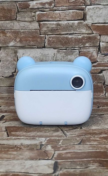 Дитячий фотоапарат Blue / Миттєвий друк / Яскравий дизайн / Набір фломастерів