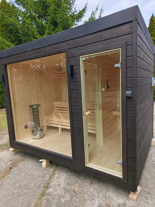 Sauna Ogrodowa Olaya 5 3,2x2,3m Witryna + Piec + Ocieplona