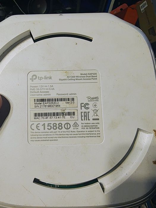 Access Point TP-Link EAP225 V2 | Punkt Dostępowy Wi-Fi AC1200 PoE 48v Uchwyt Omada