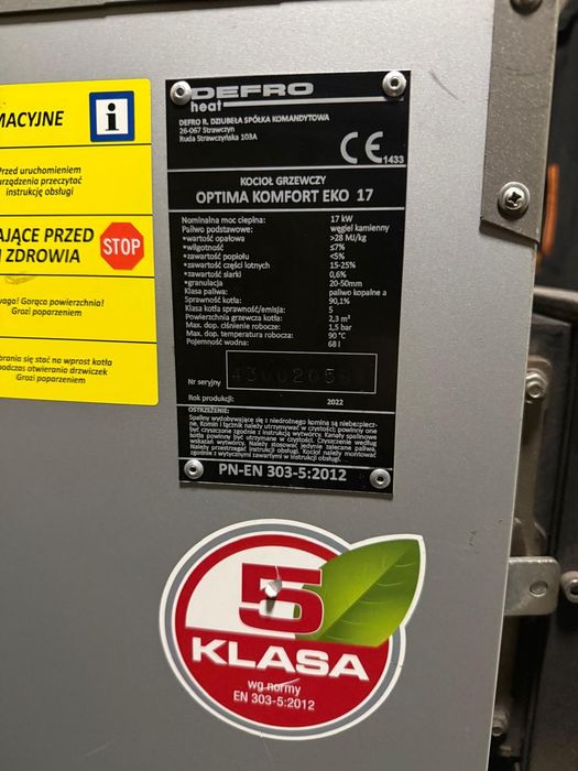 Piec 17kw Defro 5klasa