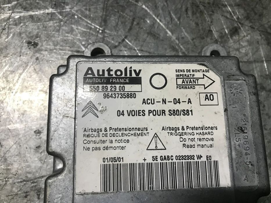 CENTRALINA DO AIRBAG CITROEN SAXO REF. 550892900 9643735880