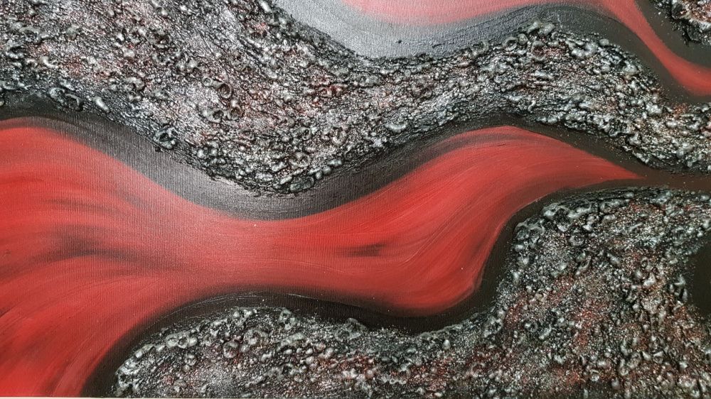 Quadro Abstract Preto e Vermelho de Autor - Made in Portugal