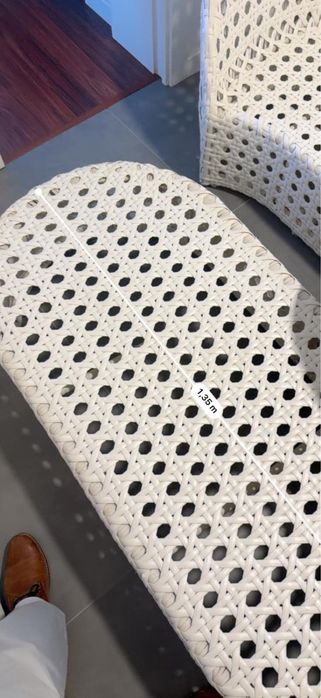 Sofá de Jardim/Praia Luxury Cesta com Toldo Cobertura + Pousa-Pés Oval