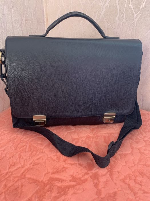 Мужской кожаный портфель производство Италия