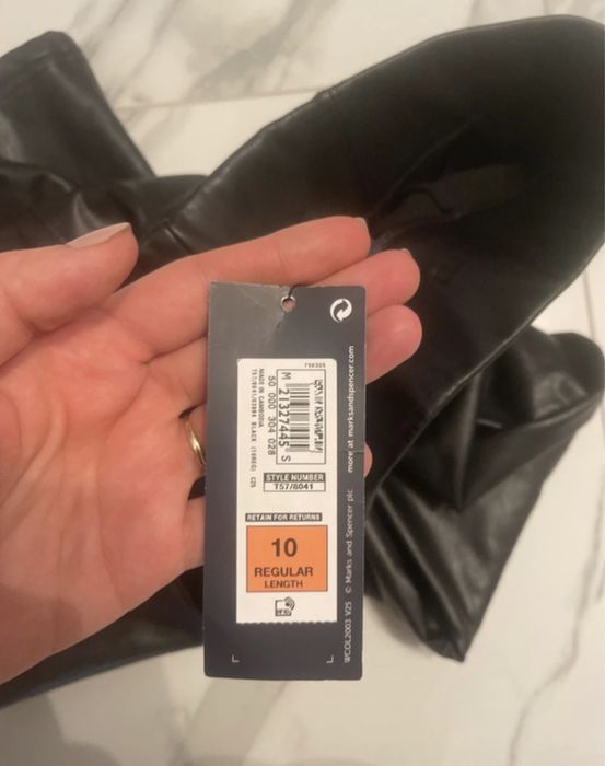 Leginsy z wysoką talią, o wyglądzie skóry  M&S