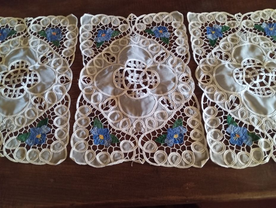 Panos Rectangulares Bordados Rendados Recortados Vintage