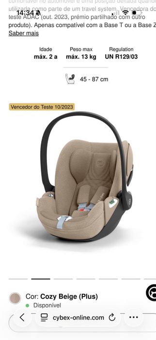 Cadeira Cybex bebé  + Isofix