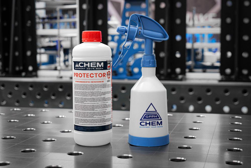Środek antyodpryskowy do stołów spawalniczych PROTECTOR + spryskiwacz