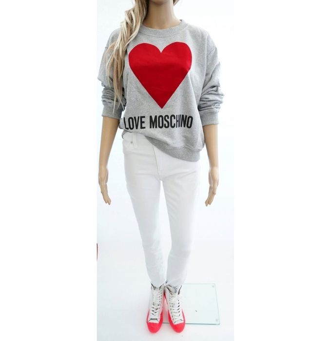 Szara bluza z sercem Love Moschino 40 L