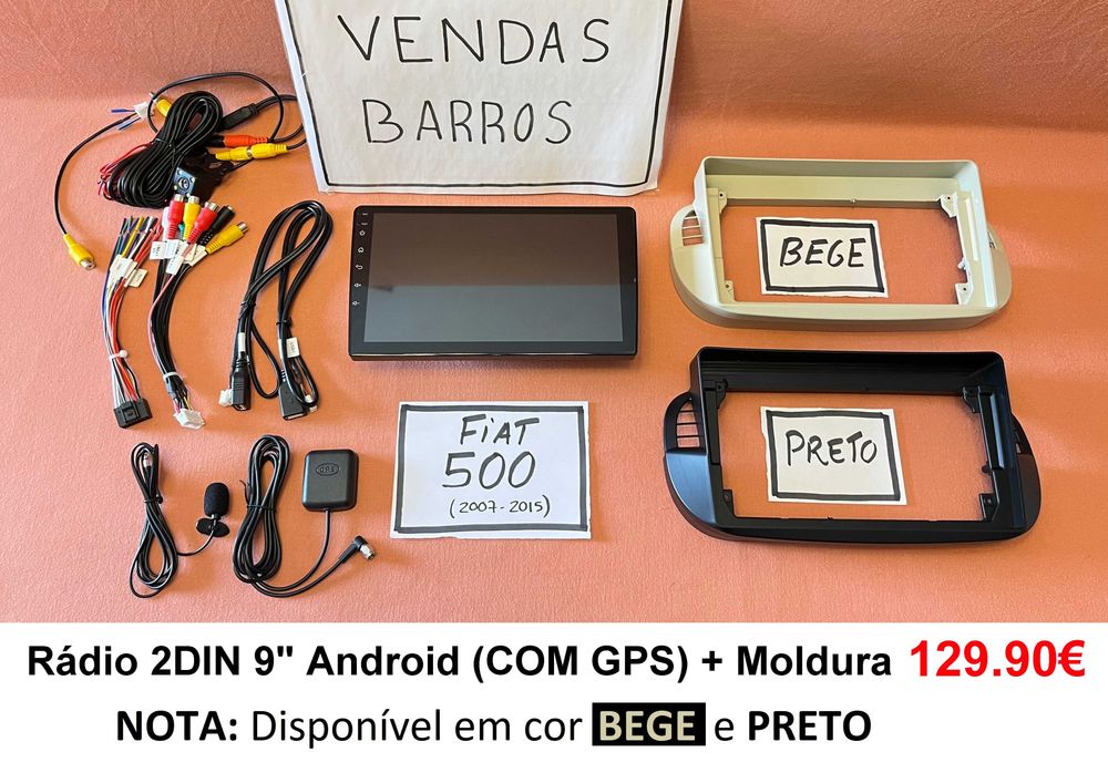 (NOVO) Rádio 2DIN • FIAT 500 (Desde 2007 a 2015) • ABARTH • Android