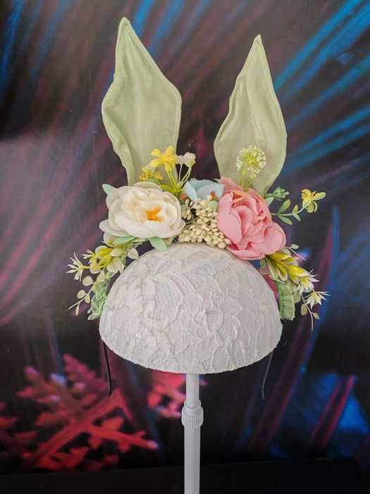 Opaska na głowę uszy zajączka kwiaty