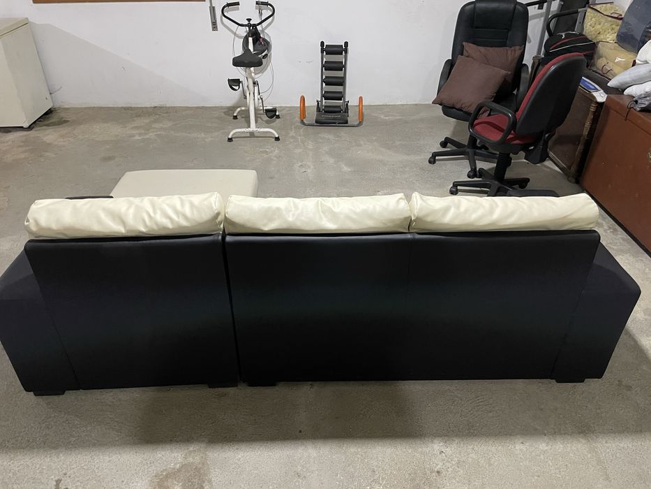 Sofá chaise longue em Pele