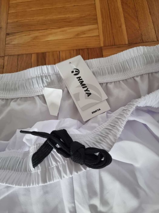 Spodenki męskie 4xl białe z kieszeniami na zamek