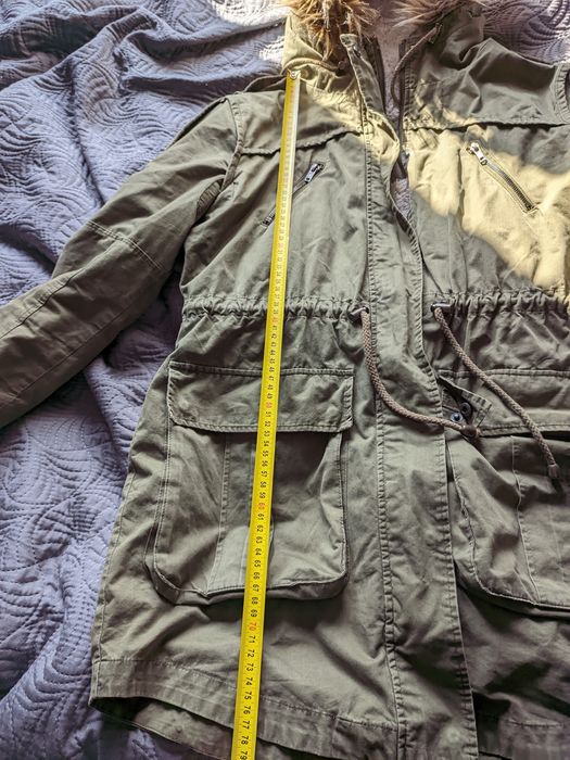 ASOS kurtka parka z podpinką M khaki zielona oliwkowa