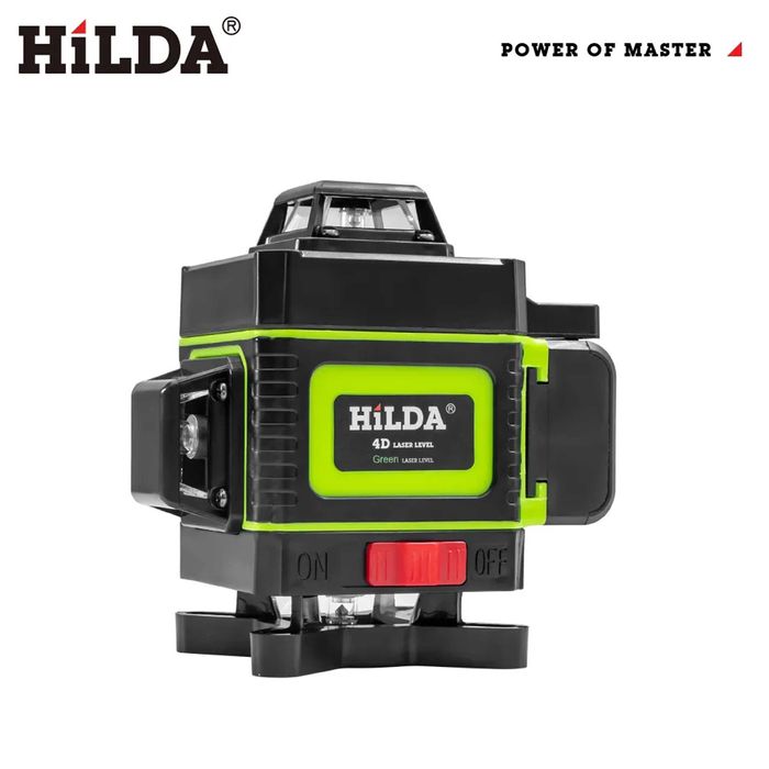 Лазерний рівень Hilda 4d на 16 ліній, нівелір в пластиковому кейсі