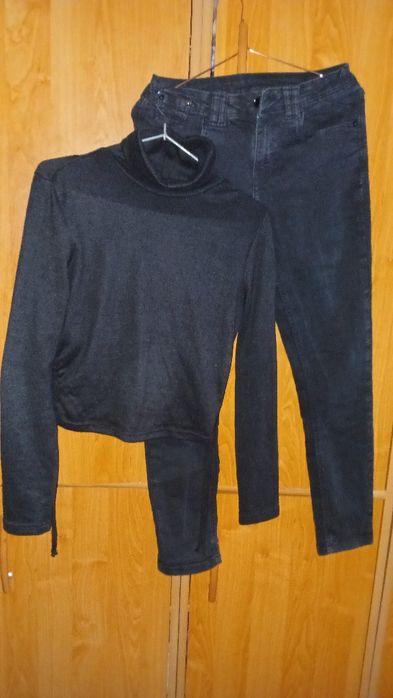 ZARA golfik+jeansy skiny,rurki roz XS - 34 od  12 -20lat