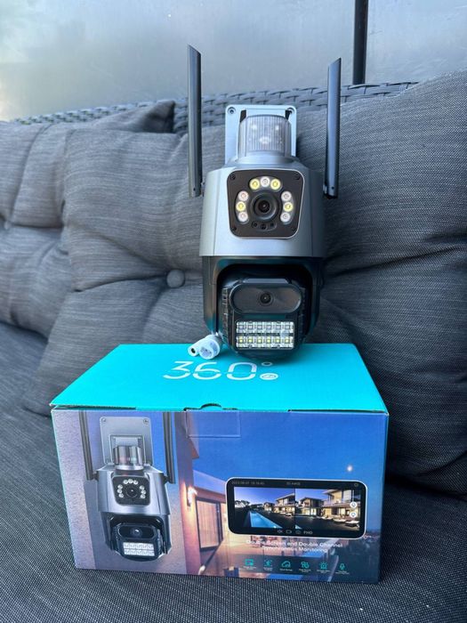 Качественная камера видеонаблюдения 8мп WIFI PTZ ICSee две камеры